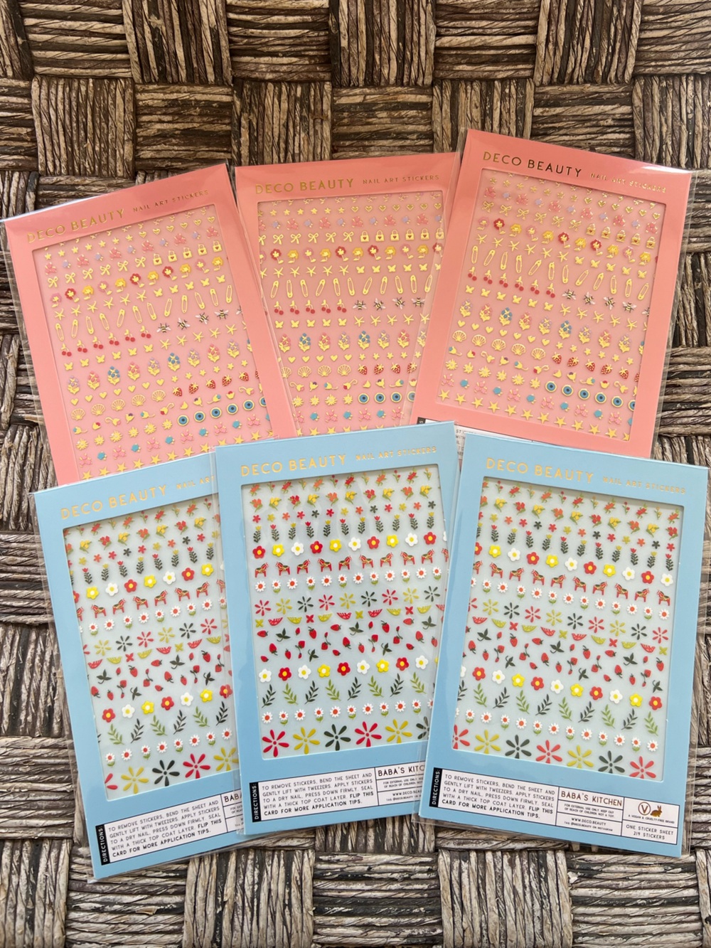 NEW DECO BEAUTY Nail Art Stickers- Set of 6